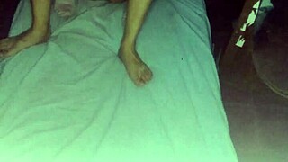 My girlfriend riding me passionately at night before going out.
