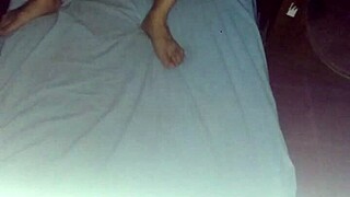My girlfriend riding me passionately at night before going out.