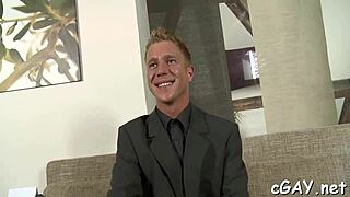 Tough gay stud gives juicy blowjob before hardcore anal!