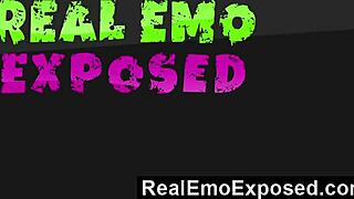 Alt babe Sky undresses and fucks herself on the couch