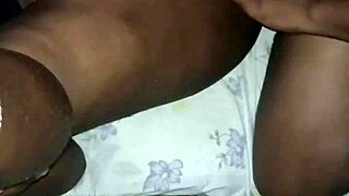 Greedy black woman enjoys casual moments
