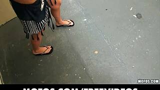 Beautiful blonde GF talked into public fingering!