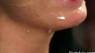 Flirty Babe Intensely Sucks Cum in Blowbang