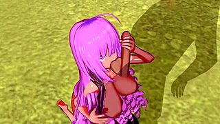 3D hentai anime fantasy with big ass and tits, cum, squirting, blowjob, and intense orgasm sex.