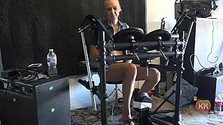 blonde drummer pumps pedals with bare feet 😍