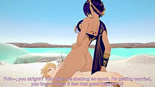 Genshin Impact Candace Shows Aether How to Fuck Hard in Sumeru Desert