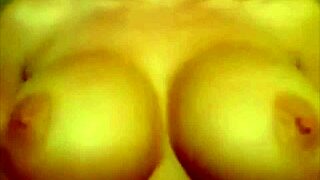 Hot Busty Blonde Undresses And Dances Striptease