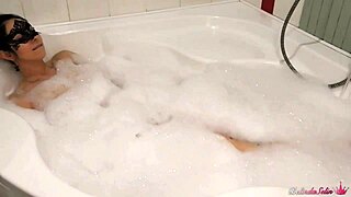 Teasing brunette rides in bathroom. Doggystyle cumshot in mouth?