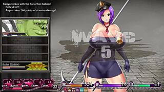 big tits milf frees prison floor in hentai revolt karryn's ep4