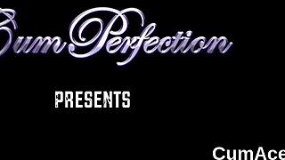 Wow, this kinky babe just took a huge facial cumshot!