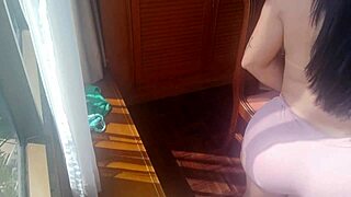 Fresh Latina beauty in lingerie gets recorded