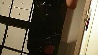 changing clothes in a quiet room, a scandinavian beauty reveals her norwegian charm to all.