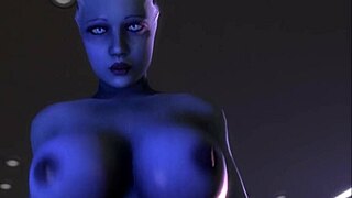 Liara rides in cowgirl position with pov in 3d anime