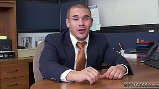 emo muscle boy gets into steamy gay action after hr meeting