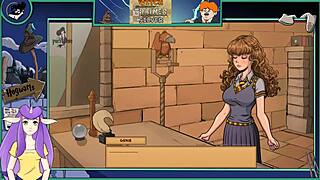 i'm the sexy brunette student witch training my big tits teacher in this hentai college cartoon