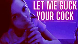 i'm an old couple watching my petite brunette teen give a sexy amateur blowjob and cumshot