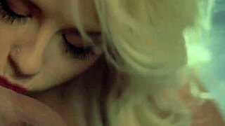 Cute babe gives sensual blowjob and facial