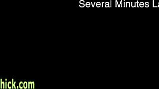 Clothed dominas SUCK dork in heels