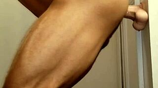 Hey, wanna see some fun with a dildo while the shower heats up?