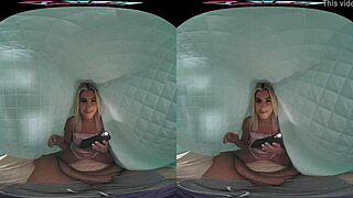 Lilly Bella shares spooky ghost stories. Tanned blonde with tan lines in reality setting