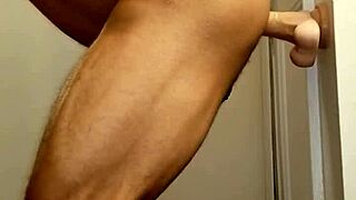 Hey, wanna see some fun with a dildo while the shower heats up?