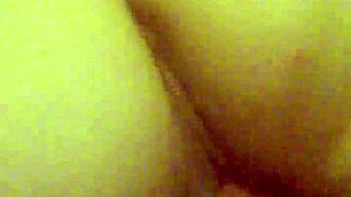 Husband pumps cum into wife's wet cunt for creampie