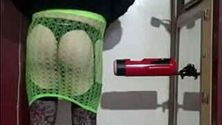 Crossdresser Indulges in Solo Machine Play at Home
