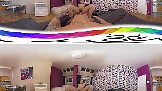 teen 18+ gets interracial nuru massage with big ass riding in vr.