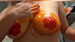 hey, just messin’ around painting on my boobies for some fun today. wanna see how it turned out? i’m kinda proud!