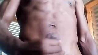 Amateur girl pleasures herself with a big black cock