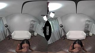 A Czech girl with long hair gets anal and blowjob in POV casting video