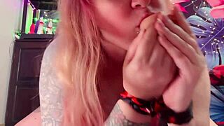 Bound and Blown: A Kinky Tale of Curvy Tattooed Babe with Huge Dildo