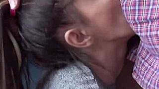 Candie Cross Kneels For Facial Blowjob Cumshot
