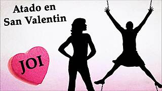 tied slave gets joi on valentine's