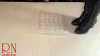 i feel powerful crushing eggs with my high boots