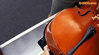 Spycam captures passionate encounter between brunette bombshell and pawn shop employee