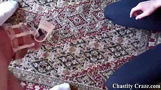 Are you ready for permanent chastity lock with teasing handjob humiliation?