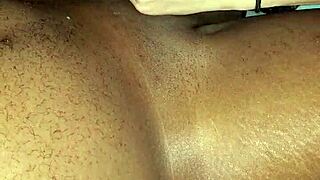 She can't resist licking that big black cock