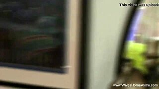 Tan milf with big tits shows off solo play.