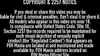 Mila Blaze swallows Miles Long's cum after draining him in POV?