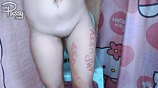 Filipina amateur creates body art with lipstick in solo video