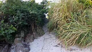 shibari at public beach with lordshibarifloripa ripping clothes