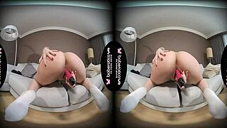 Solo Blonde Kira Masturbating In Vr