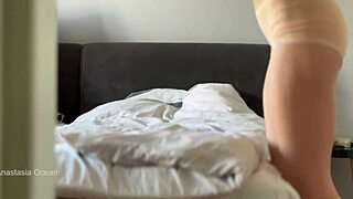 Housekeeper caught flashing big tits at work, voyeur style! 😍
