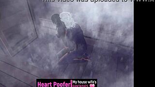 Relaxing in the sauna with cartoon characters