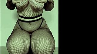 this sexy fishnet babe with big tits and juicy ass gets slapped in a pov close-up scene