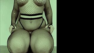 this sexy fishnet babe with big tits and juicy ass gets slapped in a pov close-up scene