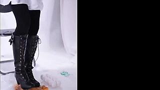 Intense boot foodcrush on ass fetish