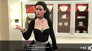 maid in fashion business strips off her outfit, revealing big tits in 3d anime