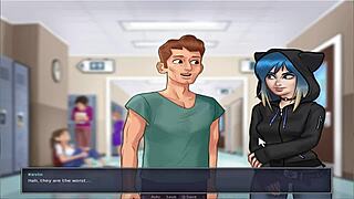 summer time saga unc part 3 eve flashing in hentai style